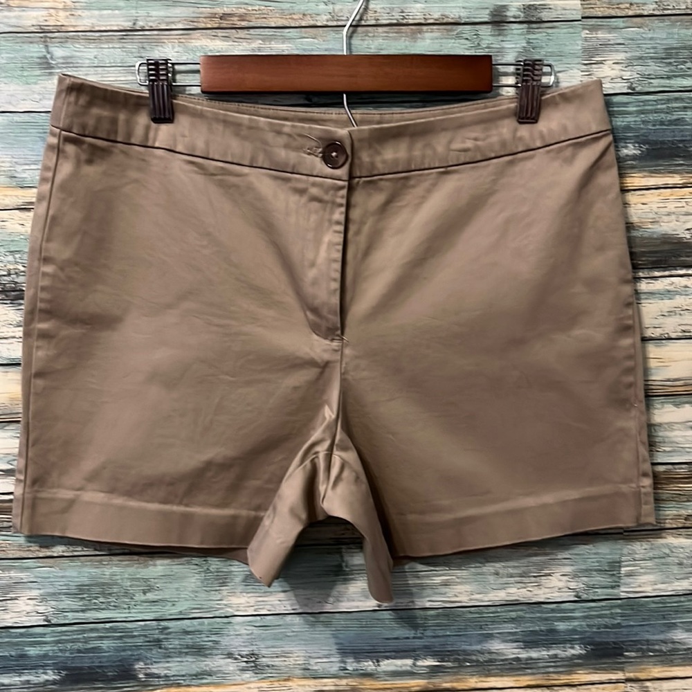 Worthington Taupe Stretch Cotton Blend Shorts
